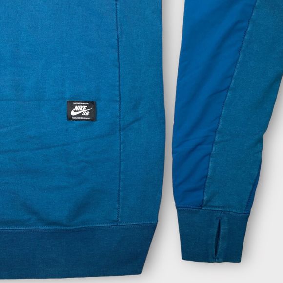 Nike SB Womens S Blue Long Sleeve Pullover Crewneck Sweatshirt With Thumb Holes - Picture 9 of 12